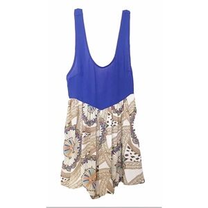 KIWITUCKER Sz XS Romper Royal Blue Exposed Zipper